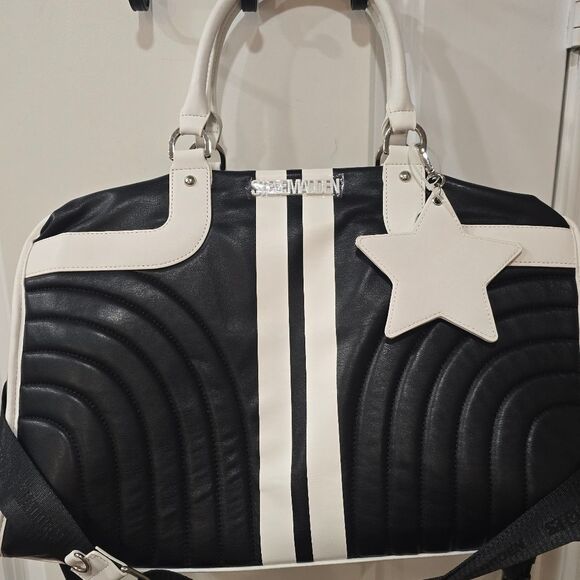 Steve Madden BSaints Duffel Bag- Black/White